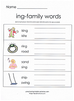 ing family worksheet