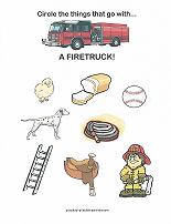 things that go with a firetruck worksheet