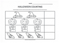 halloween count and color worksheet