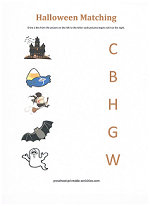 halloween matching worksheet