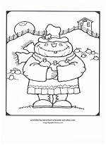 pumpkin scarecrow coloring page