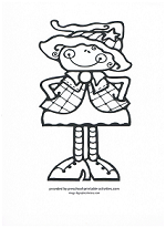 cute witch coloring page