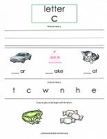 letter C worksheet