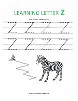 letter Z worksheet
