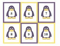 counting flashcards with penguin theme