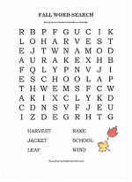 fall word search