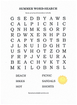 summer word search