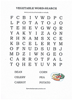 vegetable word search