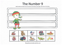 number 9 cut and paste activity