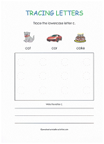 tracing c worksheet