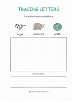 tracing e worksheet