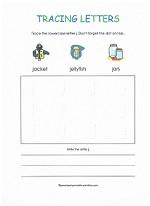 tracing j worksheet