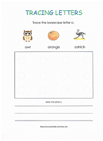 tracing o worksheet