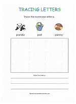 tracing p worksheet