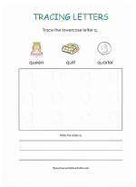 tracing q worksheet