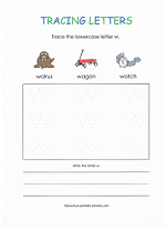 tracing w worksheet