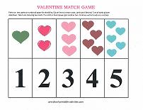 valentine theme number match game