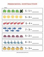 preschool subtraction worksheets