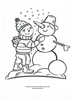 snowman coloring page