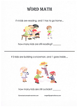 preschool subtraction word problems