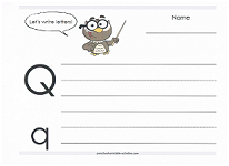 practice writing capital and lowercase Q