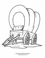 covered wagon coloring page