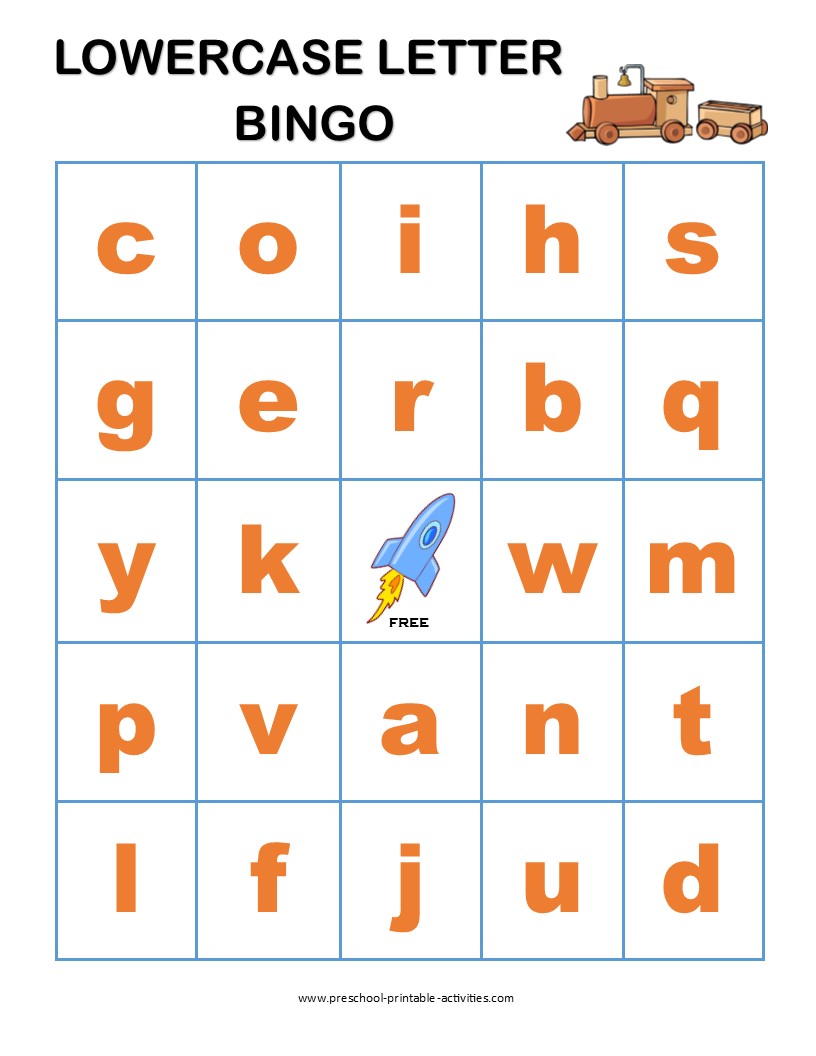 lowercase letter bingo game