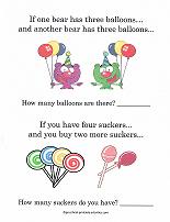 preschool math story problems