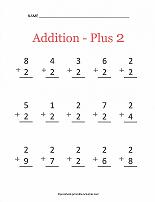 simple addition plus 2 worksheet