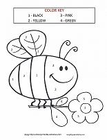 bumble bee coloring by number page