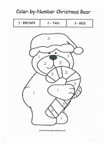 christmas bear color by number