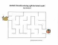 easy maze for preschoolers with christmas theme