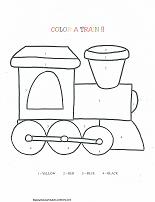 train coloring by number page