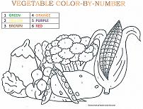 vegetable coloring by number page