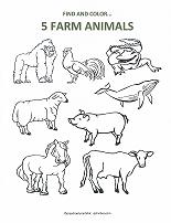 count and color farm animals