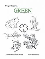 learning green coloring page