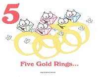 5 golden rings wall card