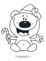 christmas bear coloring page