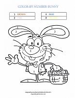 easter bunny coloring by number page