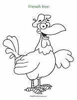 french hen coloring page