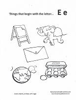 letter e coloring page