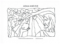 Adam and Eve coloring page