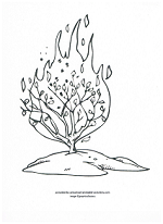 burning bush coloring page