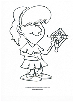 girl with cross coloring page