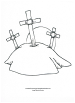 three crosses coloring page