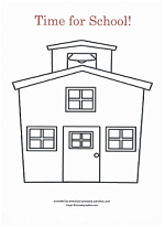 schoolhouse coloring page