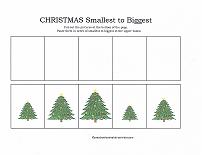 smallest to biggest cut and paste activity with christmas theme