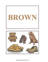 brown color flash cards