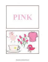 pink color flash cards