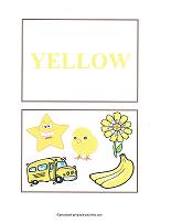 yellow color flash cards